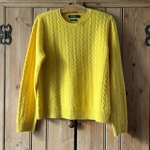 Ralph Lauren Women’s Yellow 100% Cashmere Sweater